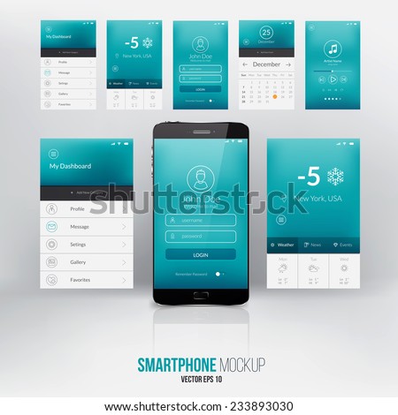 Modern user interface screen template for mobile smart phone or web site. Vector