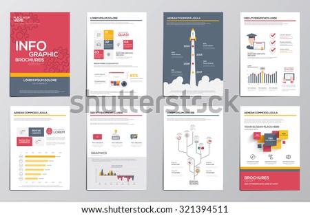 Infographics elements for corporate brochures. Flat design. Vector