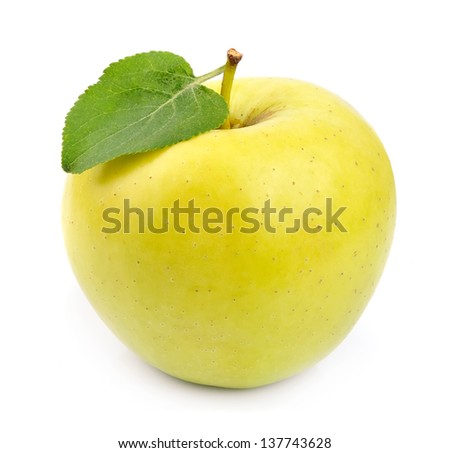 Single fresh apple isolated on white background
