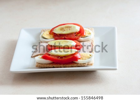 healthy food - sandwiches on crispy bread