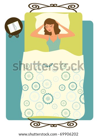 Sleeping Woman Stock Vector Illustration 69906202 : Shutterstock