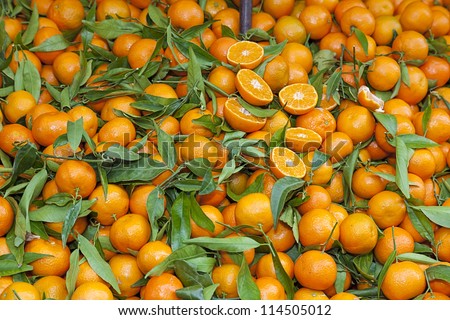 Oranges, food market