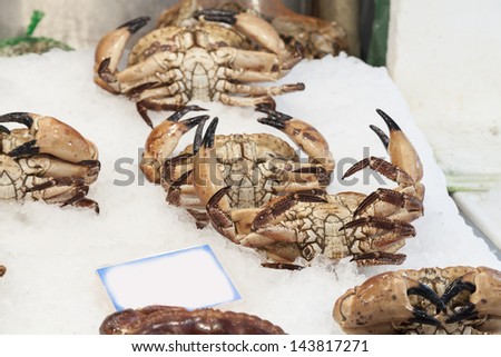 fresh crabs , fish market