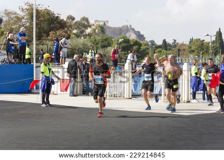 ATHENS,GREECE - NOV 9: 32nd Athens Classic Marathon.Over 35,000 athletes from dozens of countries took part in the classic marathon ,November 9, 2014 in Athens,Greece