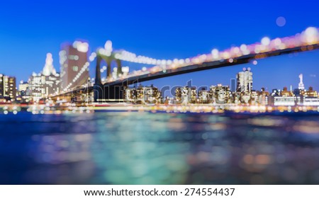 Manhattan Skyline ,New York City,blurred background