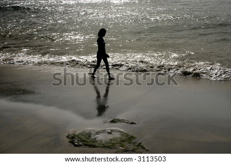 Moonlight Walk By The Beach Stock Photo 3113503 : Shutterstock