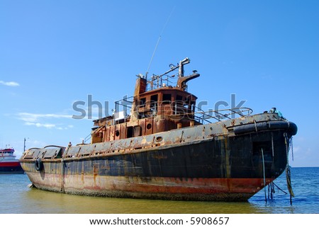 A Rusty Trawler Wreck ,Chaguaramas Trinidad Stock Photo 5908657 ...