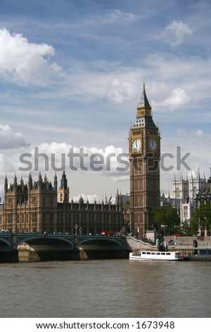 Clock tower of the Houses of Parliament in London, UK. Big Ben is actually the name of the bell not the tower!