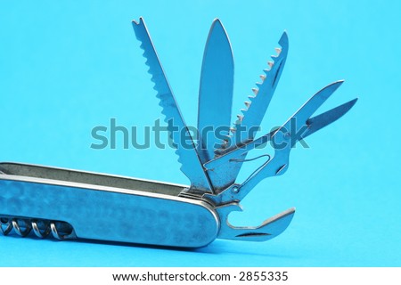 all the tools on one end of a pocket multi tool opened out - pocket fluff included free of charge!!