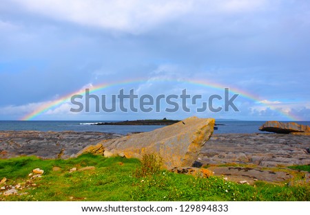 Rainbow over crab island, Ireland