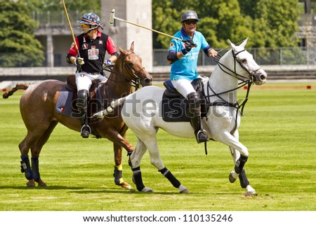 BERLIN- AUGUST 12- Unidentified Polo players in action at \
