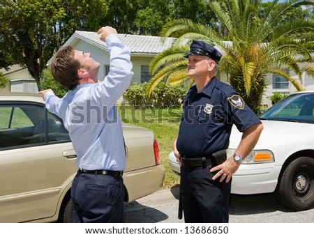Police officer is skeptical that a motorist can pass the sobriety test.