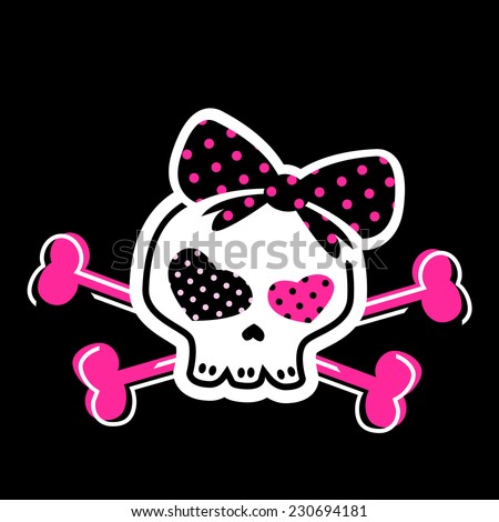 cute skull on crossbones