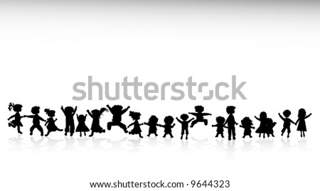 Group Of Kids At Play Stock Vector Illustration 9644323 : Shutterstock