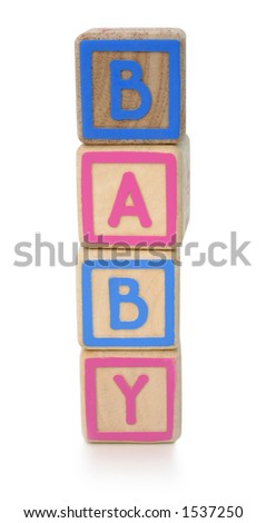 Isolated Children'S Building Blocks Spelling The Word Baby Stock Photo ...