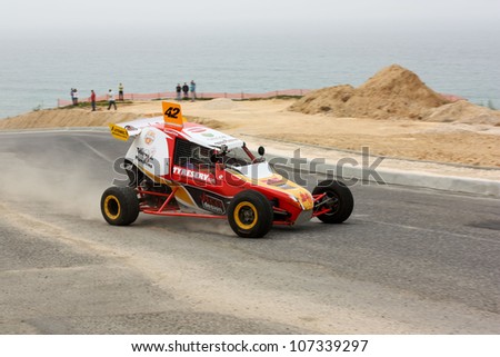 FOZ DO ARELHO, PORTUGAL - MAY 13: Unknown Driver drives a Rally Cross Prototype during Rally Sprint Foz do Arelho 2012, in Foz do Arelho, Portugal on May 13, 2012