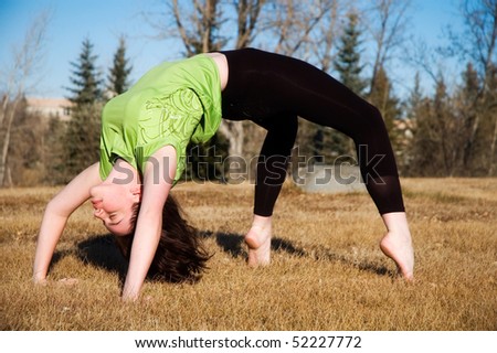 Young Woman In Catuspadapitham (Crab Pose) Stock Photo 52227772 ...