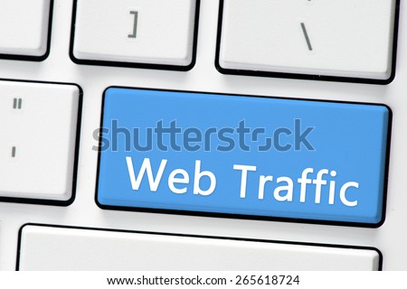 Keyboard with web traffic button. Computer white keyboard with web traffic button