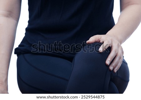 Similar – Image, Stock Photo Woman sitting in her bed with Christmas fairy lights