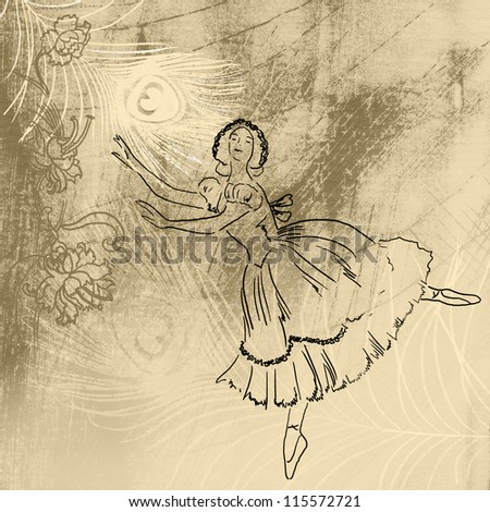 old background with the dancing ballerina