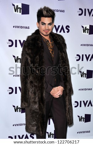 LOS ANGELES - DEC 16:  Adam Lambert arrives to VH1 Diva\'s 2012  on December 16, 2012 in Los Angeles, CA
