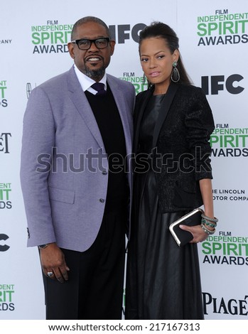LOS ANGELES - MAR 01:  Forest Whitaker & Keisha Nash Whitaker arrives to the Film Independent Spirit Awards 2014  on March 01, 2014 in Santa Monica, CA.