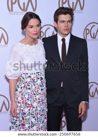 LOS ANGELES - JAN 24:  Keira Knightley & James Righton arrives to the 26th Annual Producers Guild Awards  on January 24, 2015 in Century City, CA
