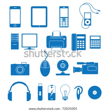 Vector illustration of the icons of the electronics
