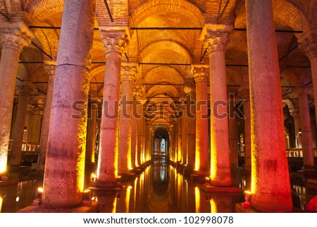 Underground Basilica Cistern, Istanbul, Turkey.