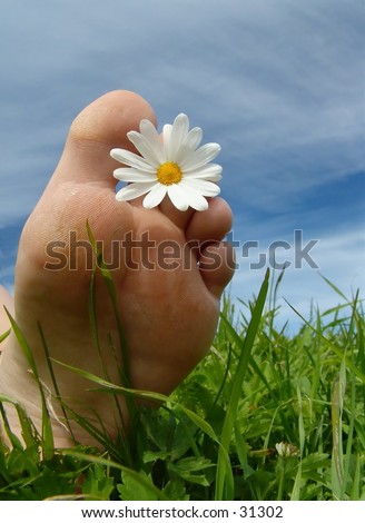 Foot w/daisy. Vertical version