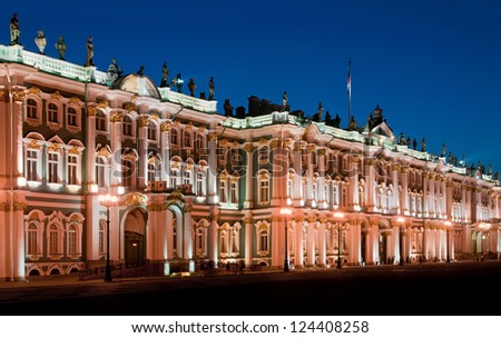 Hermitage Museum in the White Nights in Saint Petersburg - Russia