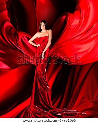 RED DRESS FABRIC - The Dress Shop