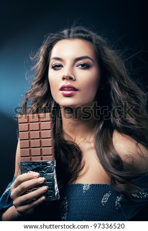 sexy woman with chocolate and desire