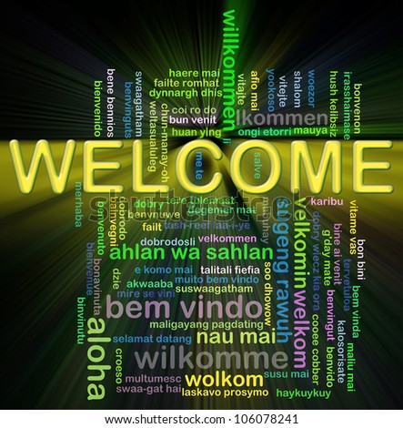 Illustration Of Wordcloud Representing Word Welcome In World Different ...