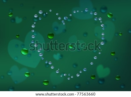 Heart shape created with water drops