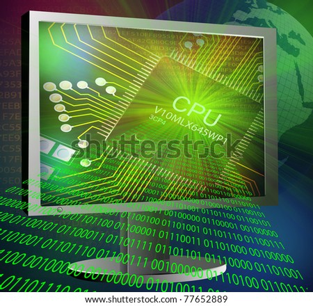Illustration of digital data flow hi-tech technology background
