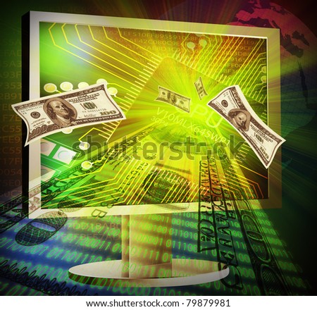 Illustration of online making money concept