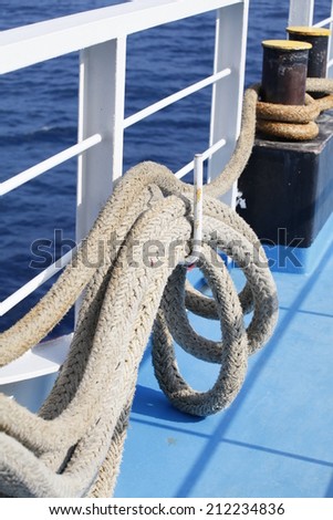 Details from the ferry boat on the sea