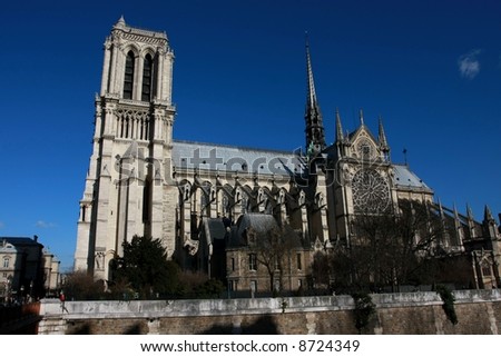 Notre-Dame De Paris Cathedral, Side View Stock Photo 8724349 : Shutterstock