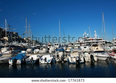The small Yachts' Harbor, Monaco