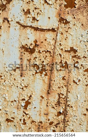 Old Damaged and Weathered Metal or Steel Painted Surface as Texture or Background