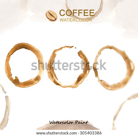 Coffee elements, Watercolor paint high resolution