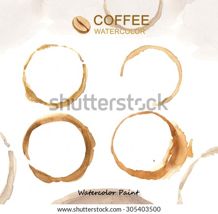 Coffee elements, Watercolor paint high resolution