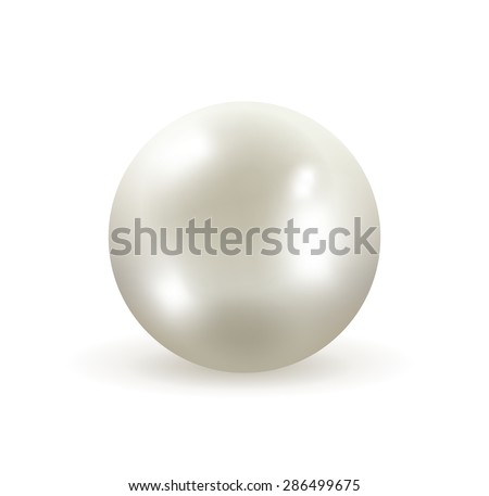 Pearl isolated on white background vector illustration