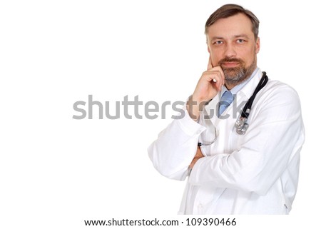Intelligent doctor is taking in his office
