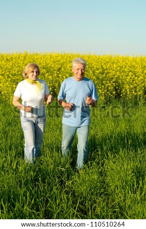 Happy people went for a walk on the nature