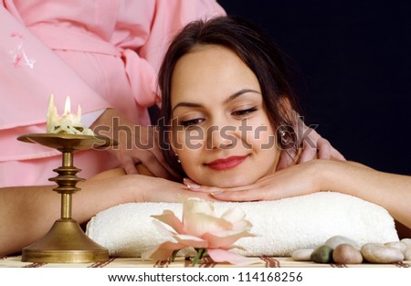 Good Caucasian woman lying in spa salon