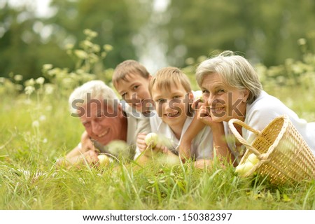 Happy family resting on a sunny summer day