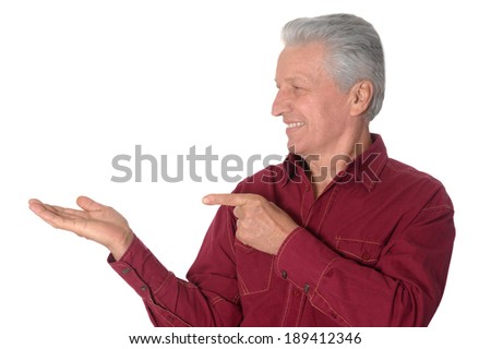 Senior man isolated on a white background