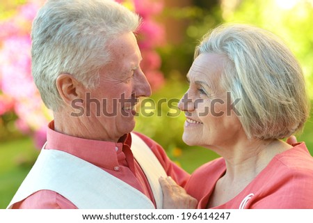 Senior couple resting at the resort during vacation